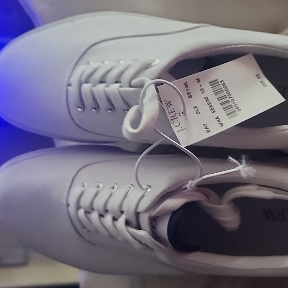 J.Crew Men Canvas Lace Up White Sneaker